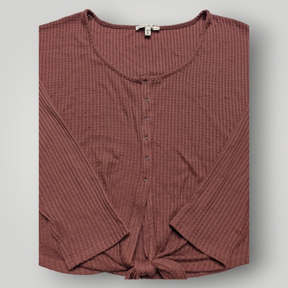 Express One Eleven Women's XL Red Cropped Tie Bottom Knit Cardigan Sweater - Picture 2 of 13